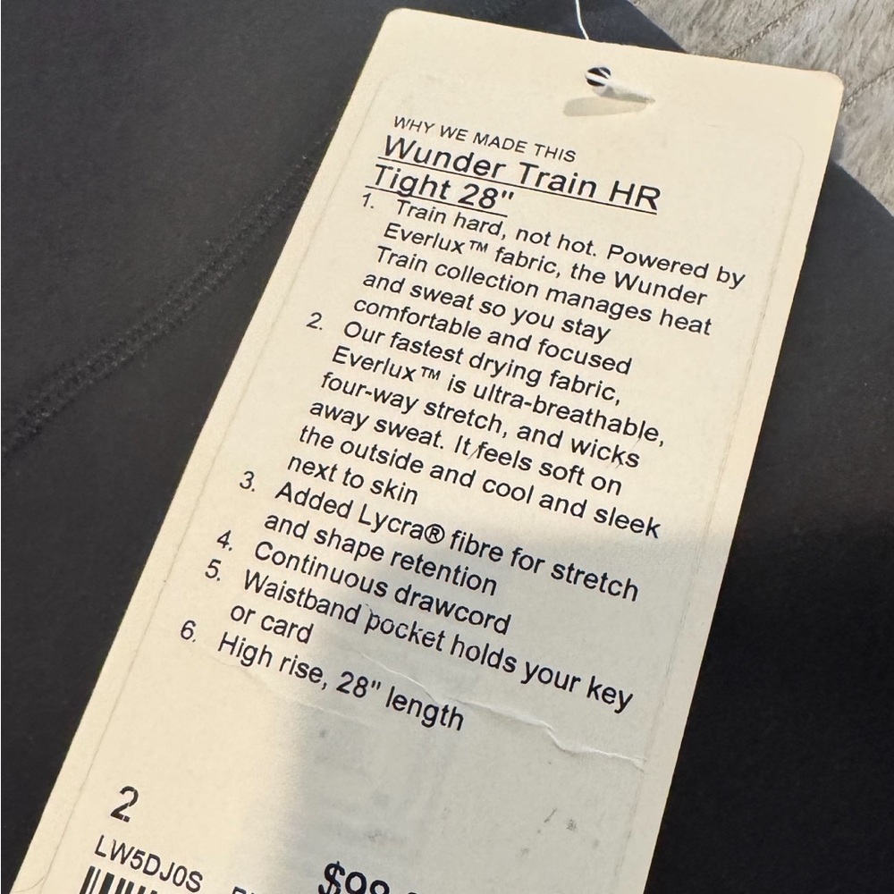 Lululemon Wunder Train HR Tight 28”